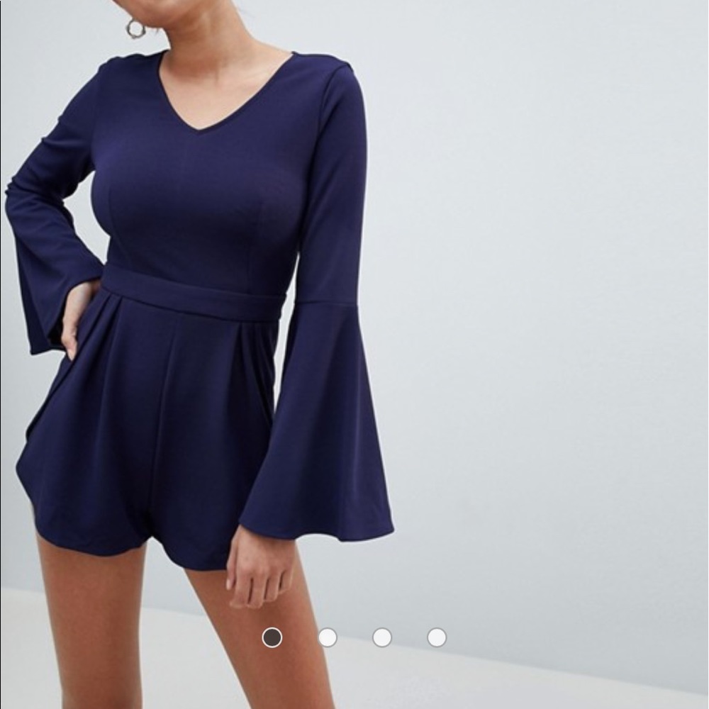 ASOS Girl In Mind V Neck Flute Sleeve Romper